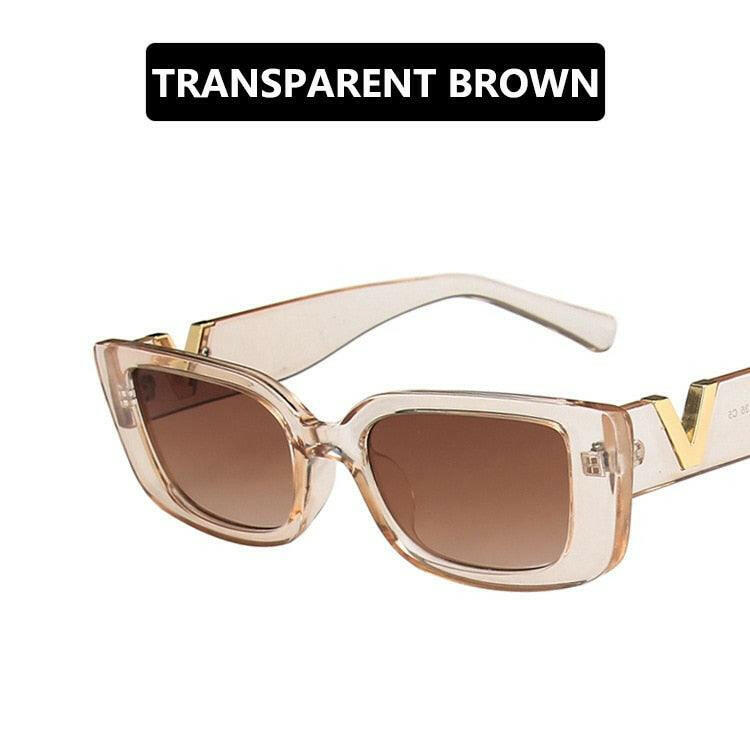 Stylish Retro Rectangle Sunglasses Clear