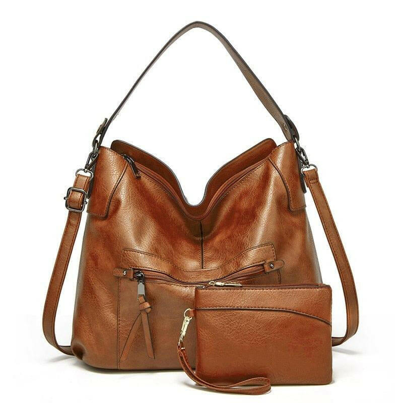 Stylish Vegan Leather Bag with Interior Slot and Cell Phone Pocket - Vegan Leather by The Nichole Collection