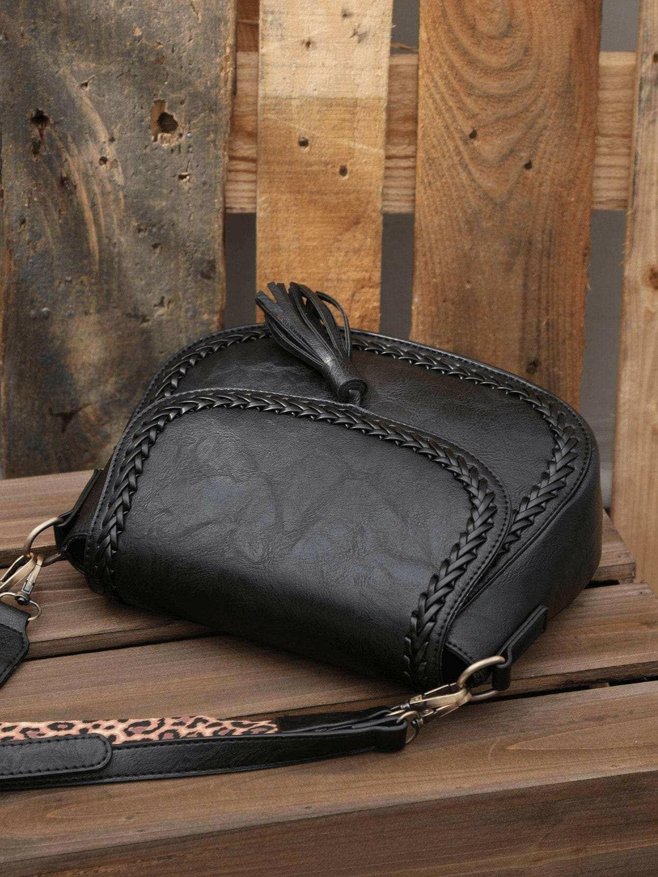 Stylish Vegan Leather Saddle Bag - The JOELLE by Nichole Collection - Saddle Bags by The Nichole Collection