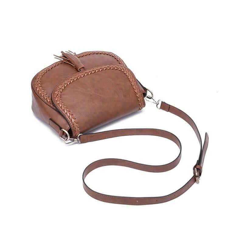 Stylish Vegan Leather Saddle Bag - The JOELLE by Nichole Collection - Saddle Bags by The Nichole Collection