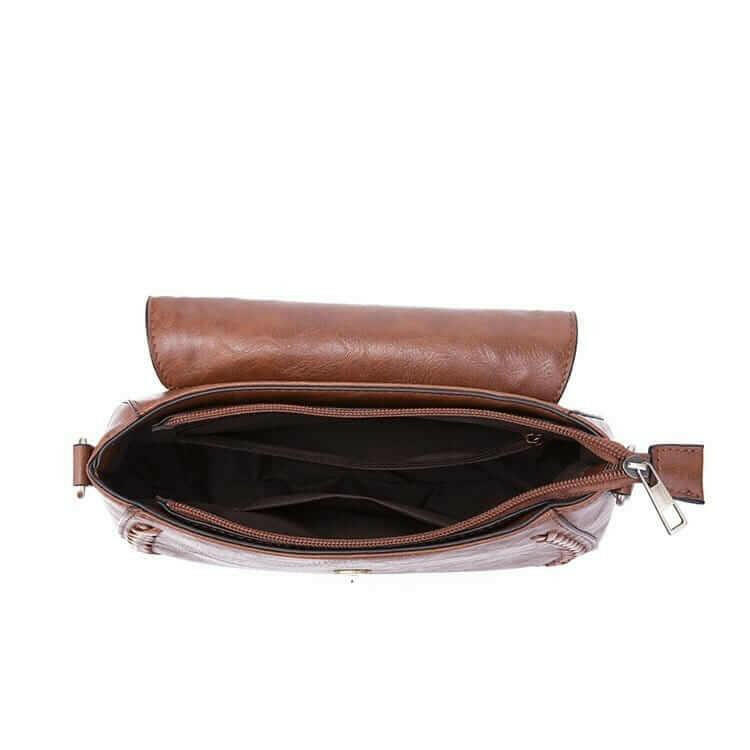 Stylish Vegan Leather Saddle Bag - The JOELLE by Nichole Collection - Saddle Bags by The Nichole Collection