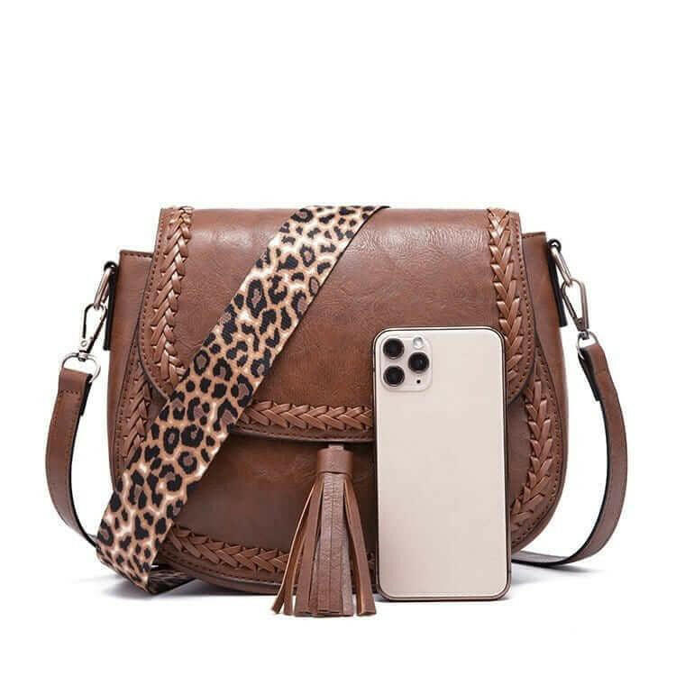 Stylish Vegan Leather Saddle Bag - The JOELLE by Nichole Collection - Saddle Bags by The Nichole Collection