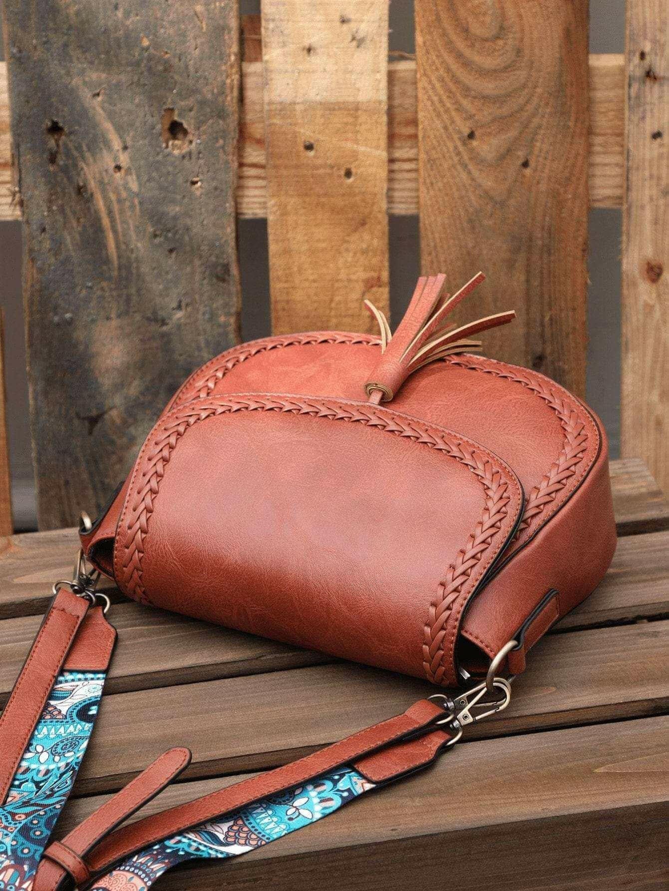 Stylish Vegan Leather Saddle Bag - The JOELLE by Nichole Collection - Saddle Bags by The Nichole Collection