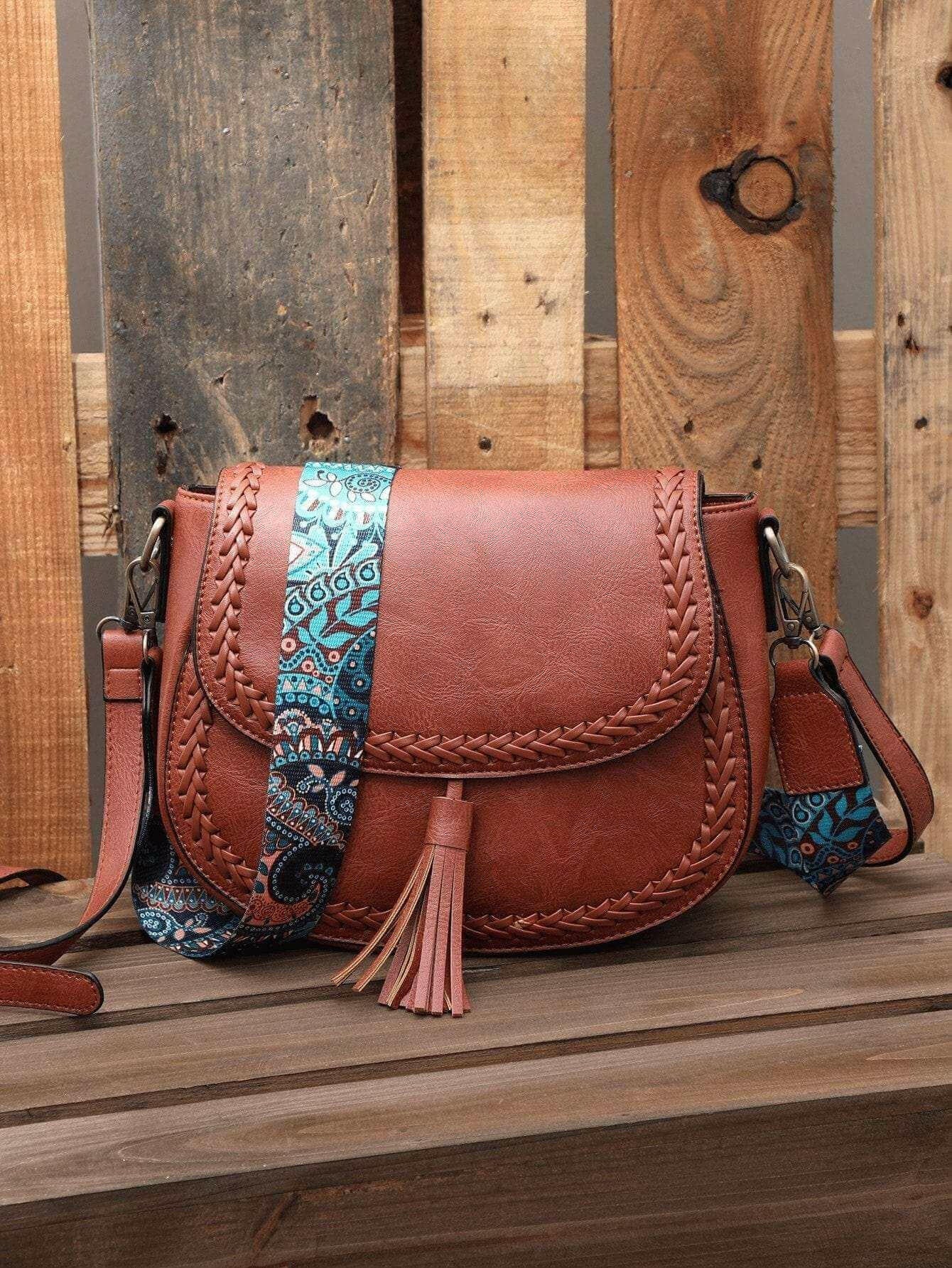 Stylish Vegan Leather Saddle Bag - The JOELLE by Nichole Collection - Saddle Bags by The Nichole Collection