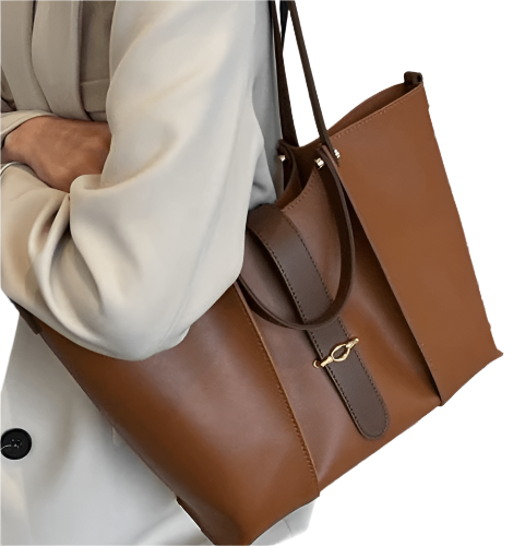 The ABAGALE Genuine Leather Tote Bag – Elegant & Functional Zipper Closure Handbag Coffee