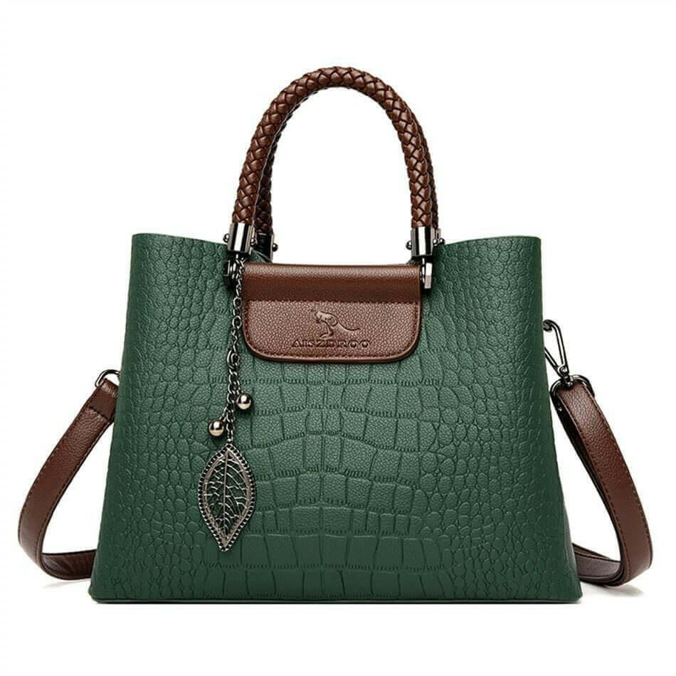 The ALEXANDRA Genuine Leather Shoulder Bag Green