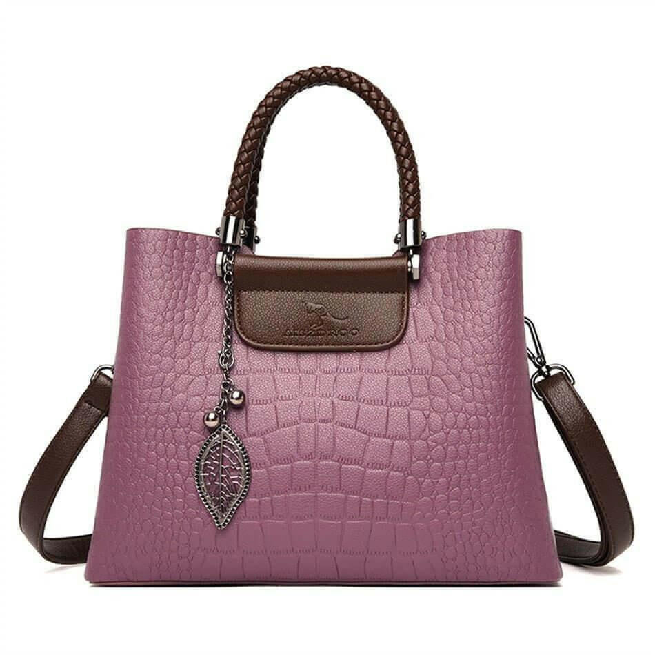 The ALEXANDRA Genuine Leather Shoulder Bag Purple