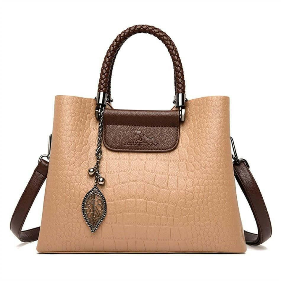 The ALEXANDRA Genuine Leather Shoulder Bag Tan