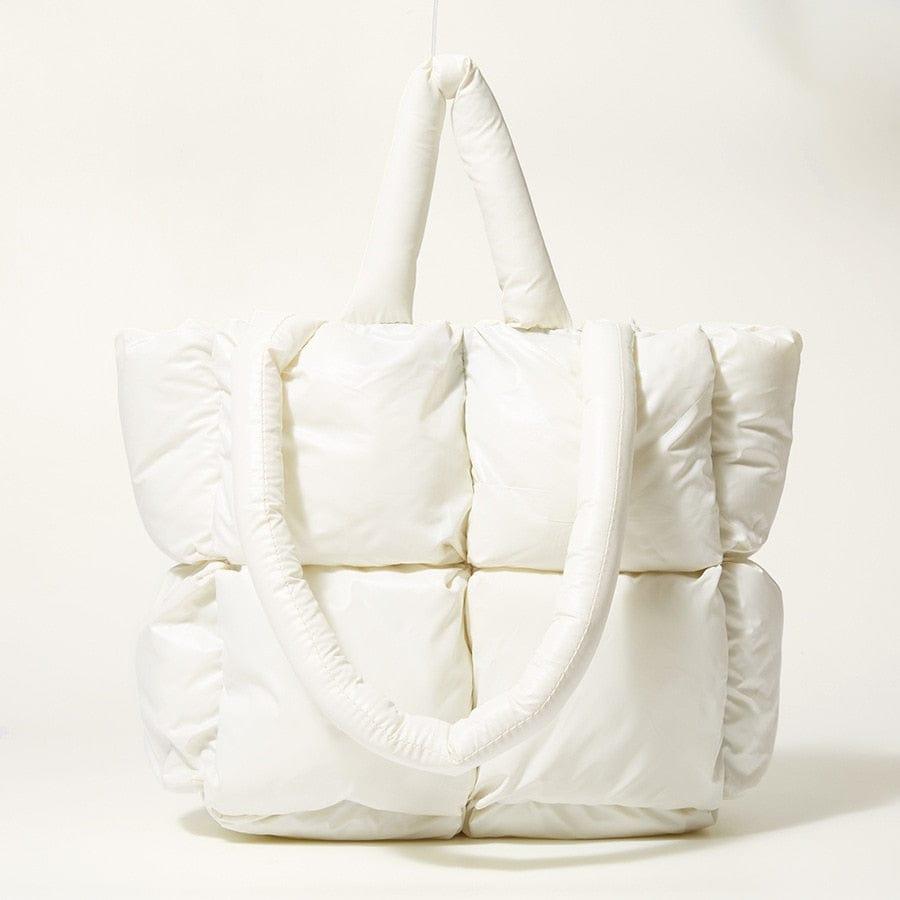 The Hailey Nylon Handbag with Polyester Lining White Lg