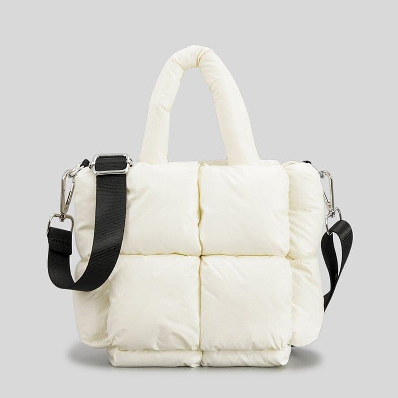 The Hailey Nylon Handbag with Polyester Lining White Mini