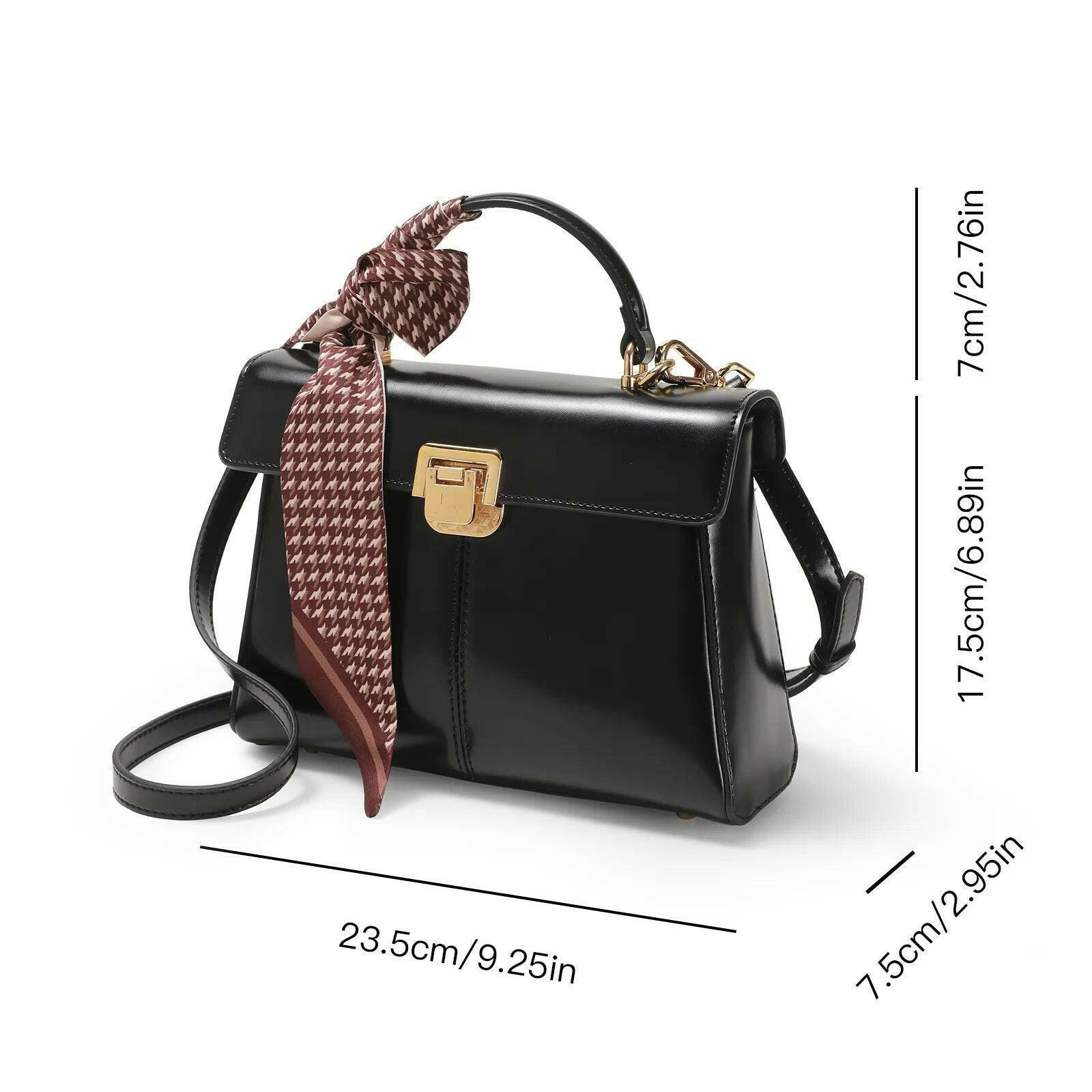 The Harper Genuine Leather Square Handbag with Zipper