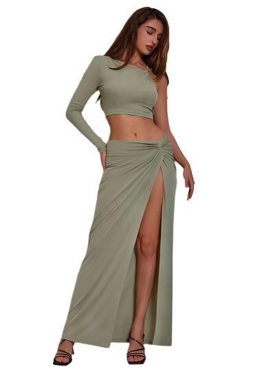 Two-Piece Split Skirt Set