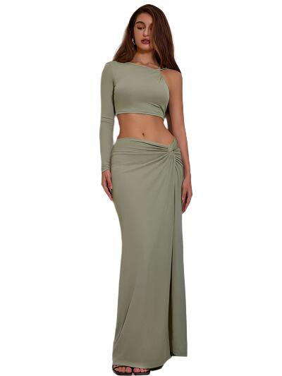 Two-Piece Split Skirt Set