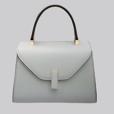 Stylish European Style Vegan Leather Top Handle Bag - Perfect for Day-to-Night Looks Dusty blue