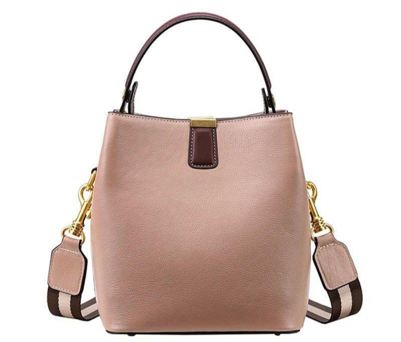 Versatile BECCA Bucket Bag in Durable Split Leather