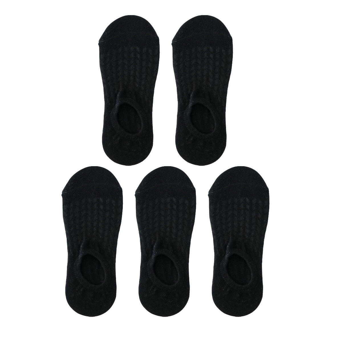 Women's Thin Mesh Boat Socks (5 pairs) Black EU 35-39