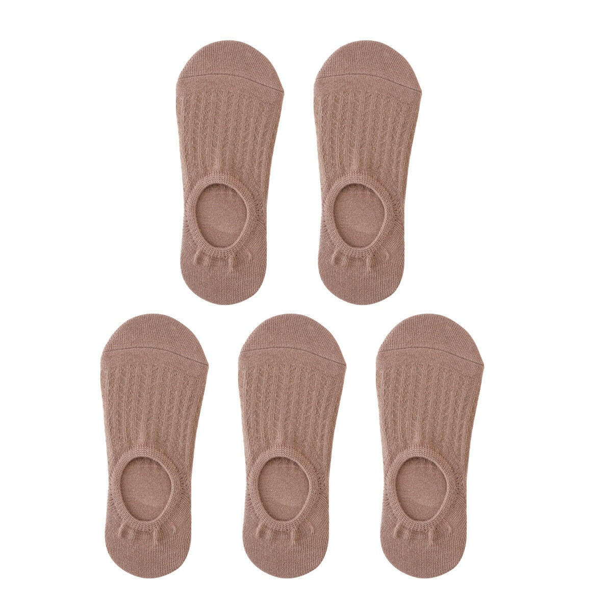 Women's Thin Mesh Boat Socks (5 pairs) Nude EU 35-39